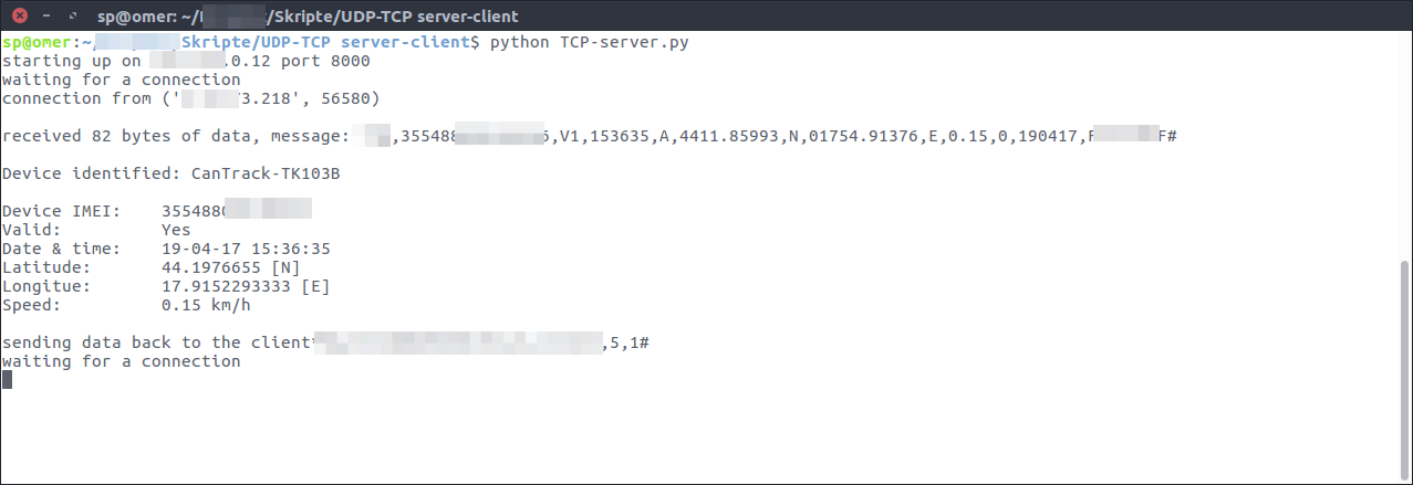 TCP server using GPRS to connect with ubuntu machine